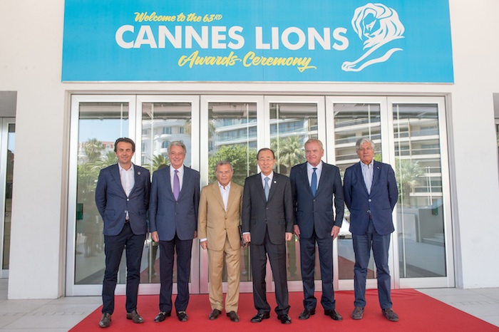 Yannick Bolloré (Havas), Michael Roth (IPG), Martin Sorrell (WPP), Ban Ki Moon (ONU), John Wren (Omnicom), Maurice Levy (Publicis)