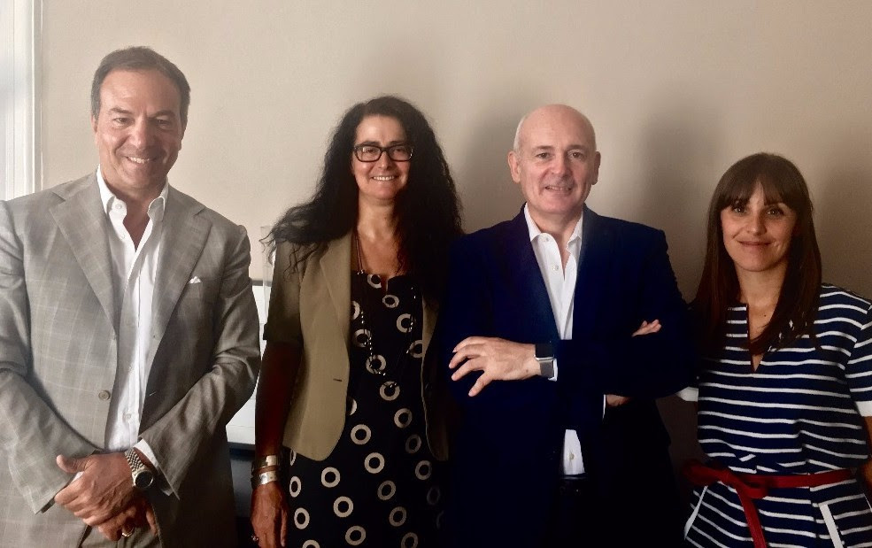 (da sinistra) Massimo Tocchetti, Presidente AIGO; Alessandra Bitetti, Director of Operations, AIGO; John Alborante, Sales & Marketing Ryanair Italia; Alessandra Rischio, PR Account Executive, AIGO