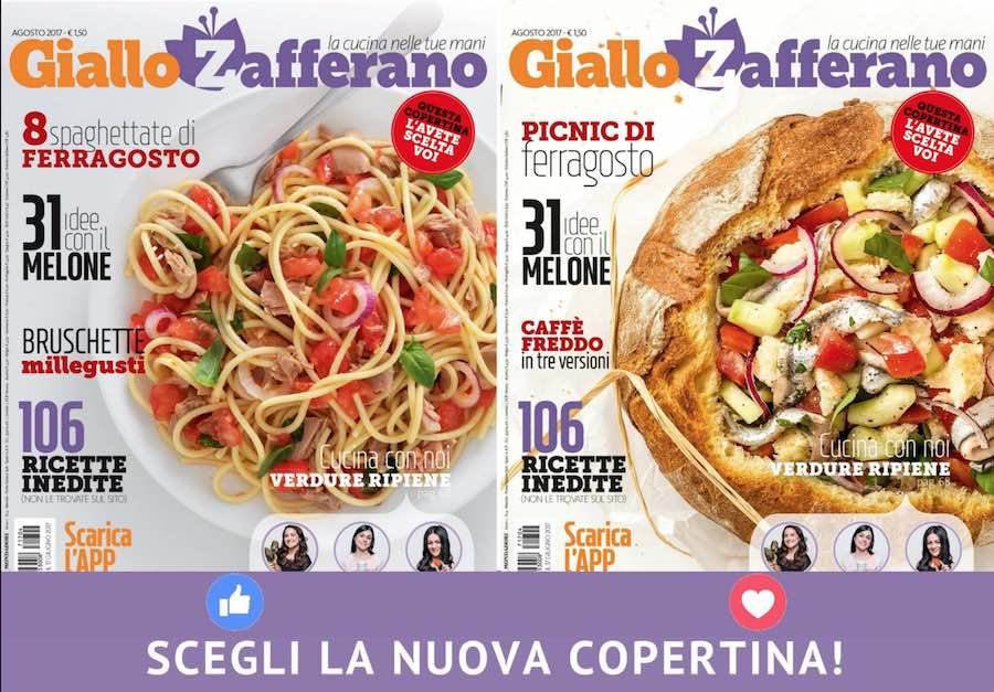 Giallo Zafferano coinvolge i fan nella realizzazione del giornale sui social, dalla scelta della copertina alla ricetta del mese
