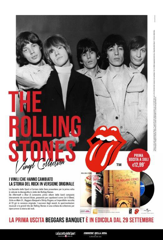 La Gazzetta dello Sport e il Corriere della Sera portano in edicola la discografica in vinile dei Rolling Stones