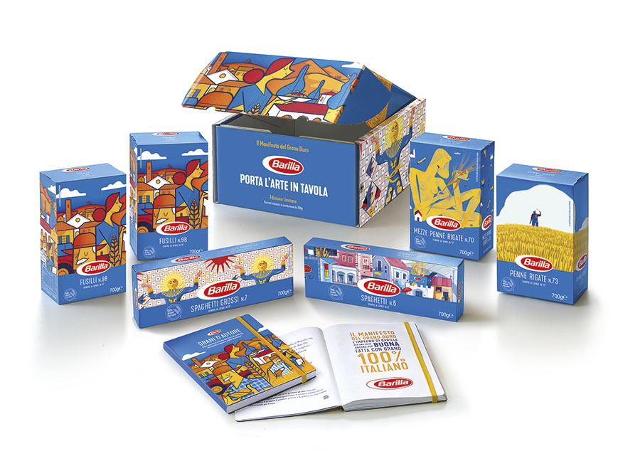 Barilla, i pack illustrati arrivano su Amazon in una gift box limited edition