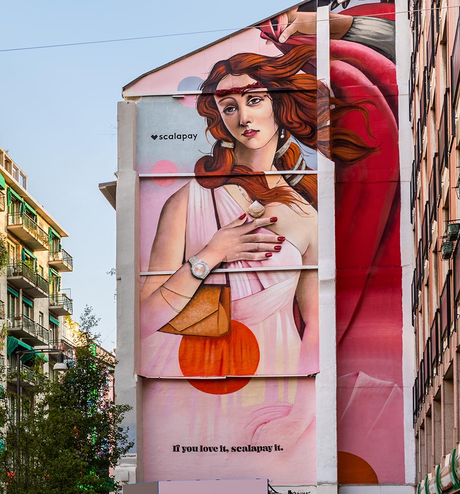 Clear Channel: il nuovo murales a Milano si ispira alla Venere del Botticelli