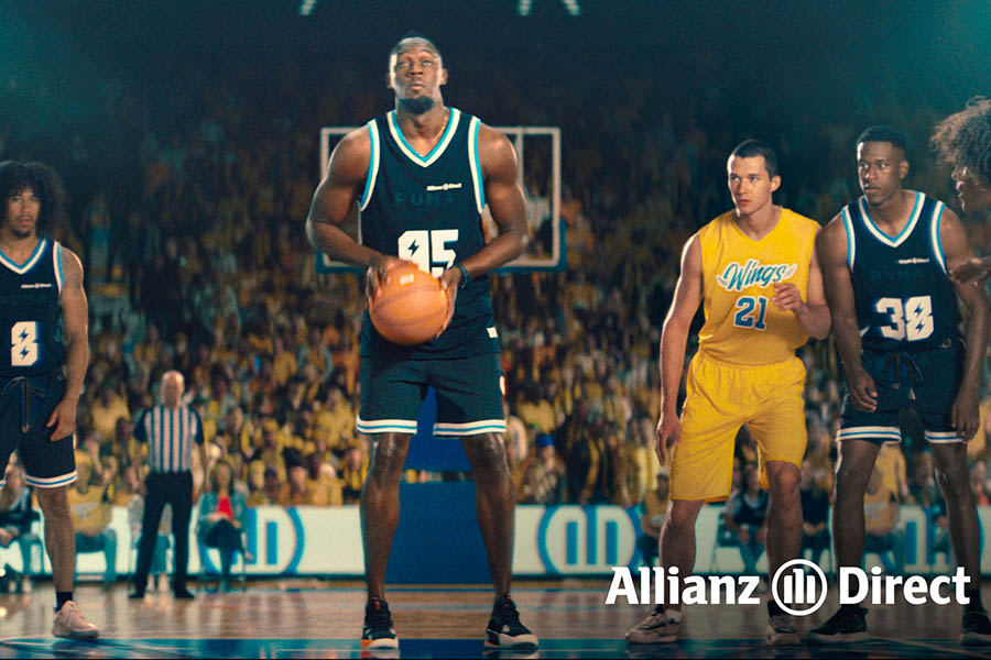 Allianz Direct: nei nuovi spot Usain Bolt si destreggia nel golf e nel basket