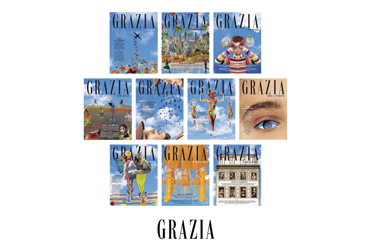 Grazia fa il pieno di pubblicità per 'Buongiorno Grazia': 10 cover NFT da collezione per “Emergenza Ucraina”